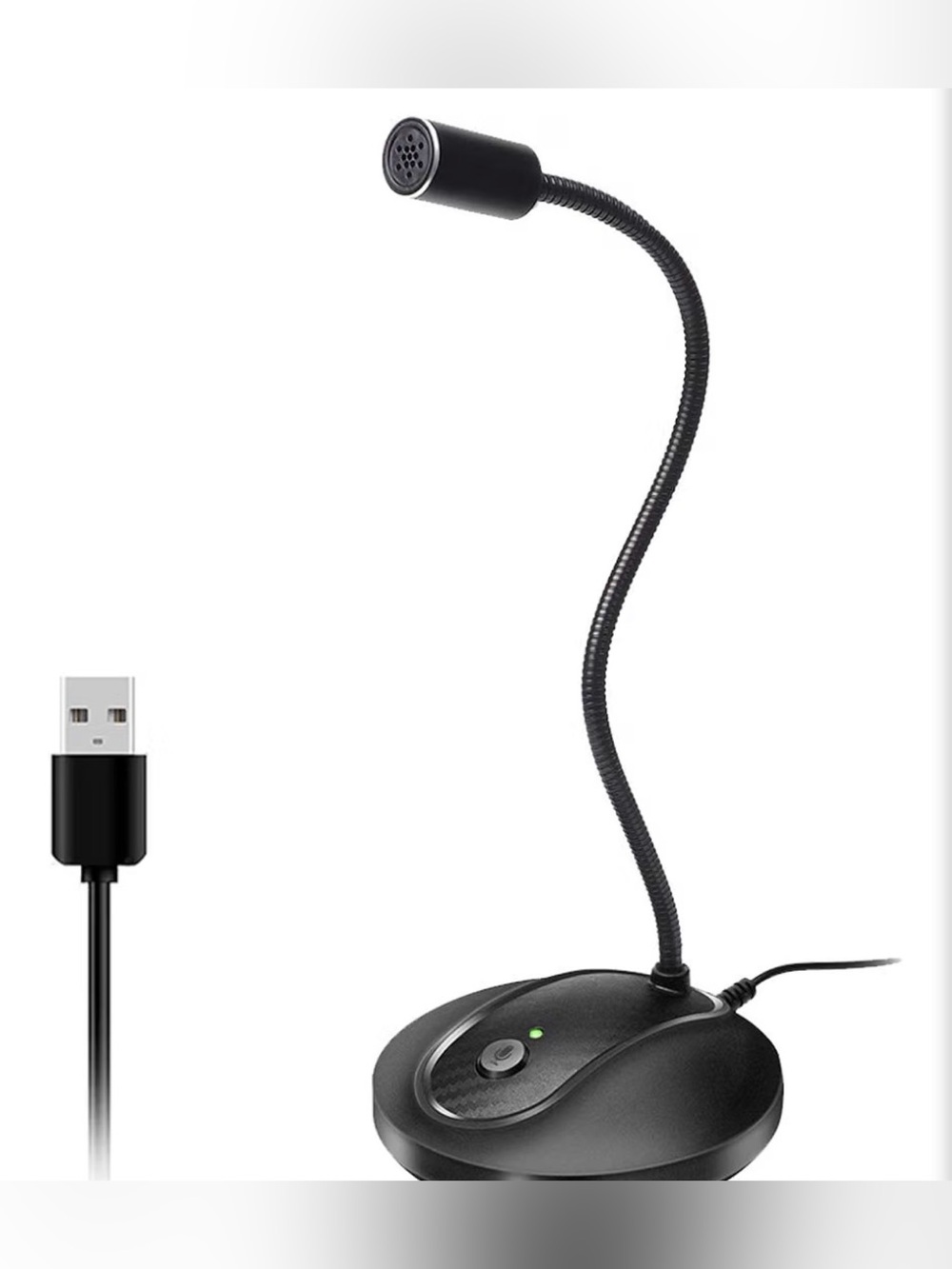Jounivo USB Microphone with 360-Degree Adjustable Gooseneck and Volume Control